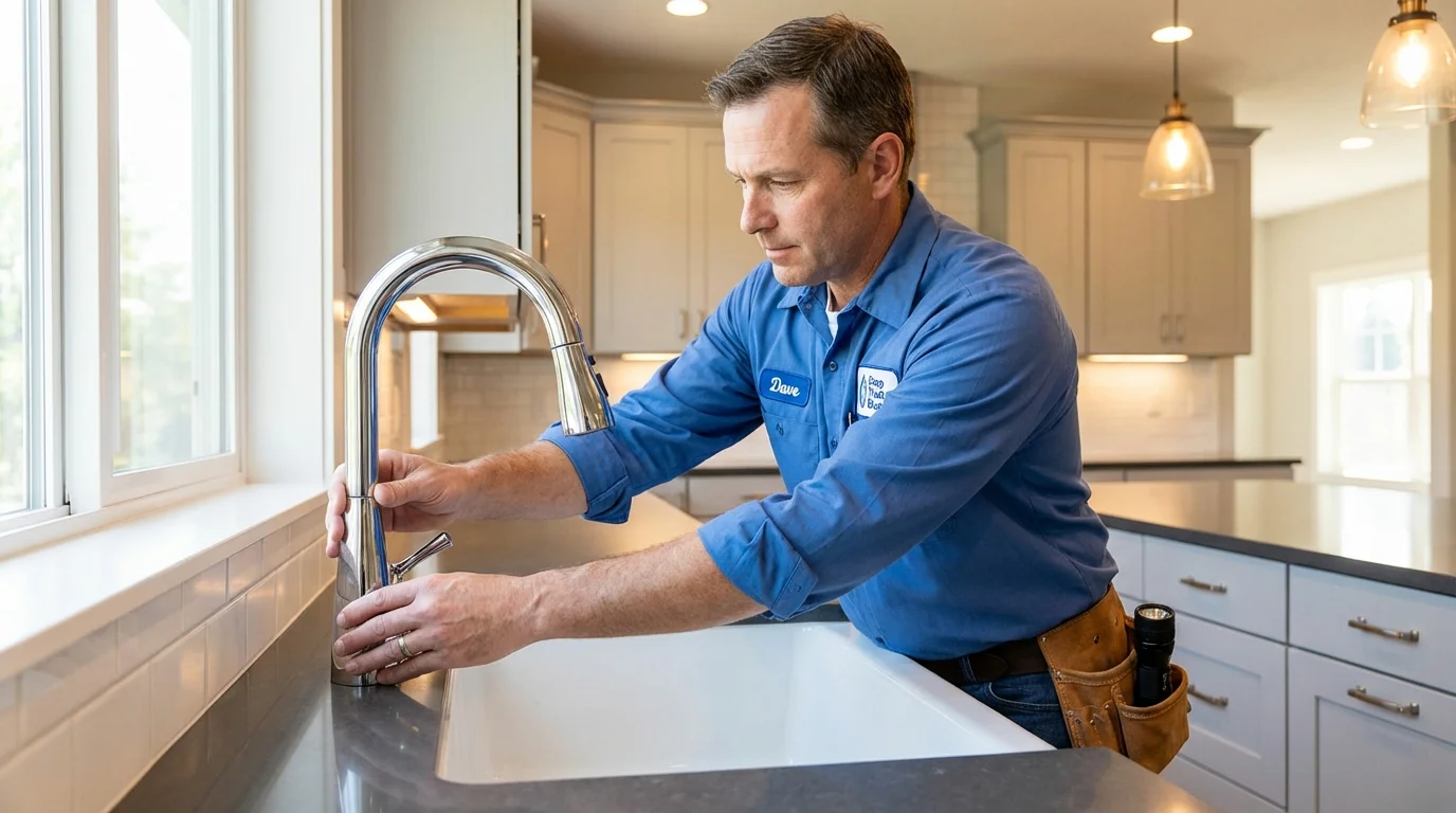 Kitchen faucet installation by Johns Plumbing LLC in Westerly